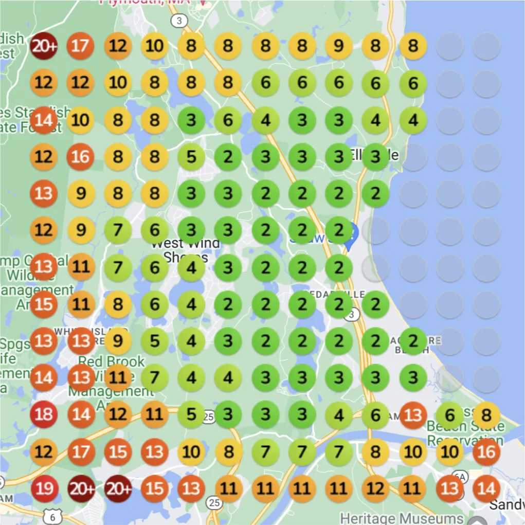 Before: Low Google Maps visibility